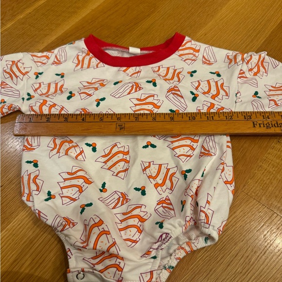 Christmas Tree Snack Romper Little Debbie Style Christ. Tree Size 100 (apr sz3) - Picture 4 of 6